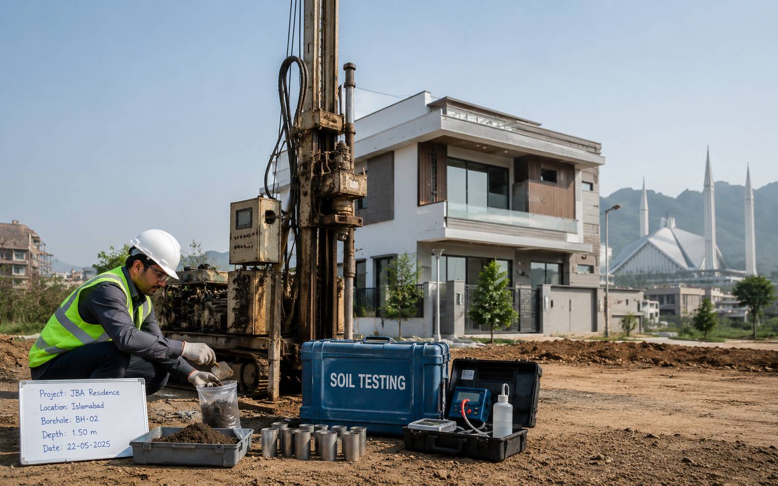 Soil testing at JBA Construction site in Islamabad